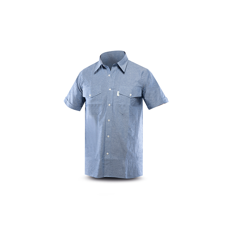 Guru-Shop Maglietta Batik Uomo – Camicia A Manica Corta In Cotone, Blu Con Spirale Colorata, Taglia L, Stile Etnico Unico